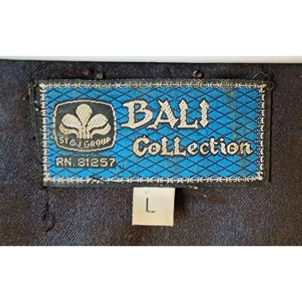 Bali Collection Unisex Snap Button Vest Sequin USA Flag Patriotic Star Stripes L